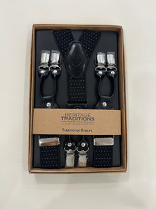 BLACK POLKA DOT BRACES FROM HERITAGE TRADITIONS