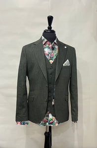 OLIVE GUIDE LONDON LINEN BLEND WAISTCOAT