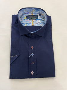 GUIDE LONDON PLAIN-ISH NAVY SHORT SLEEVE SHIRT