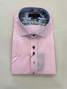 GUIDE LONDON PLAIN-ISH PINK SHORT SLEEVE SHIRT