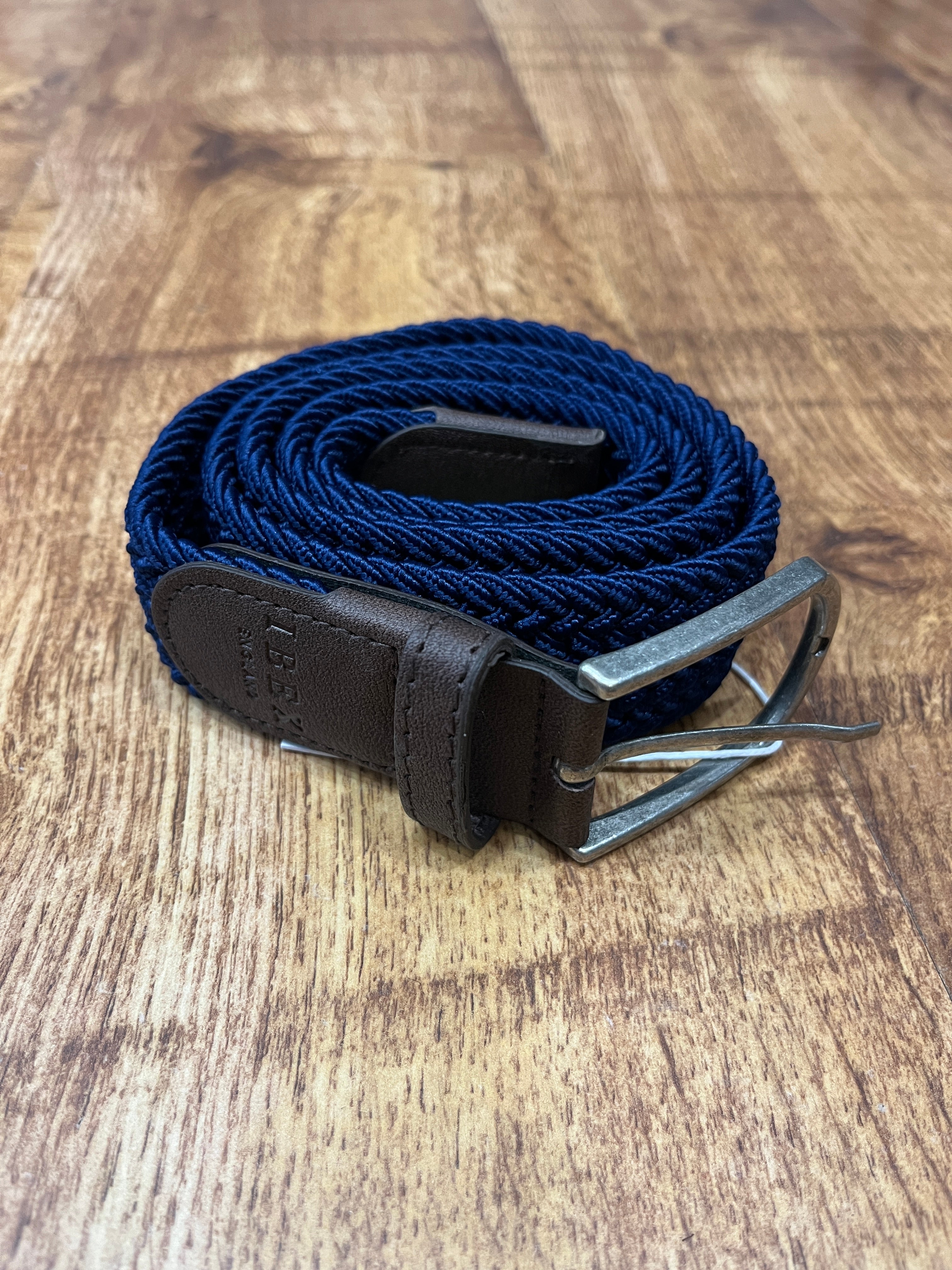 NAVY WOVEN BELT FROM OXFORD LEATHER CRAFT