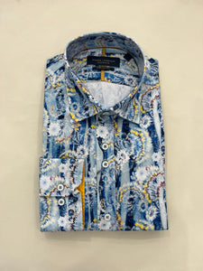 GUIDE LONDON LARGE FLOWER PRINT LIGHT BLUE SHIRT