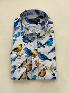 GUIDE LONDON BIRD PRINT WHITE SHIRT