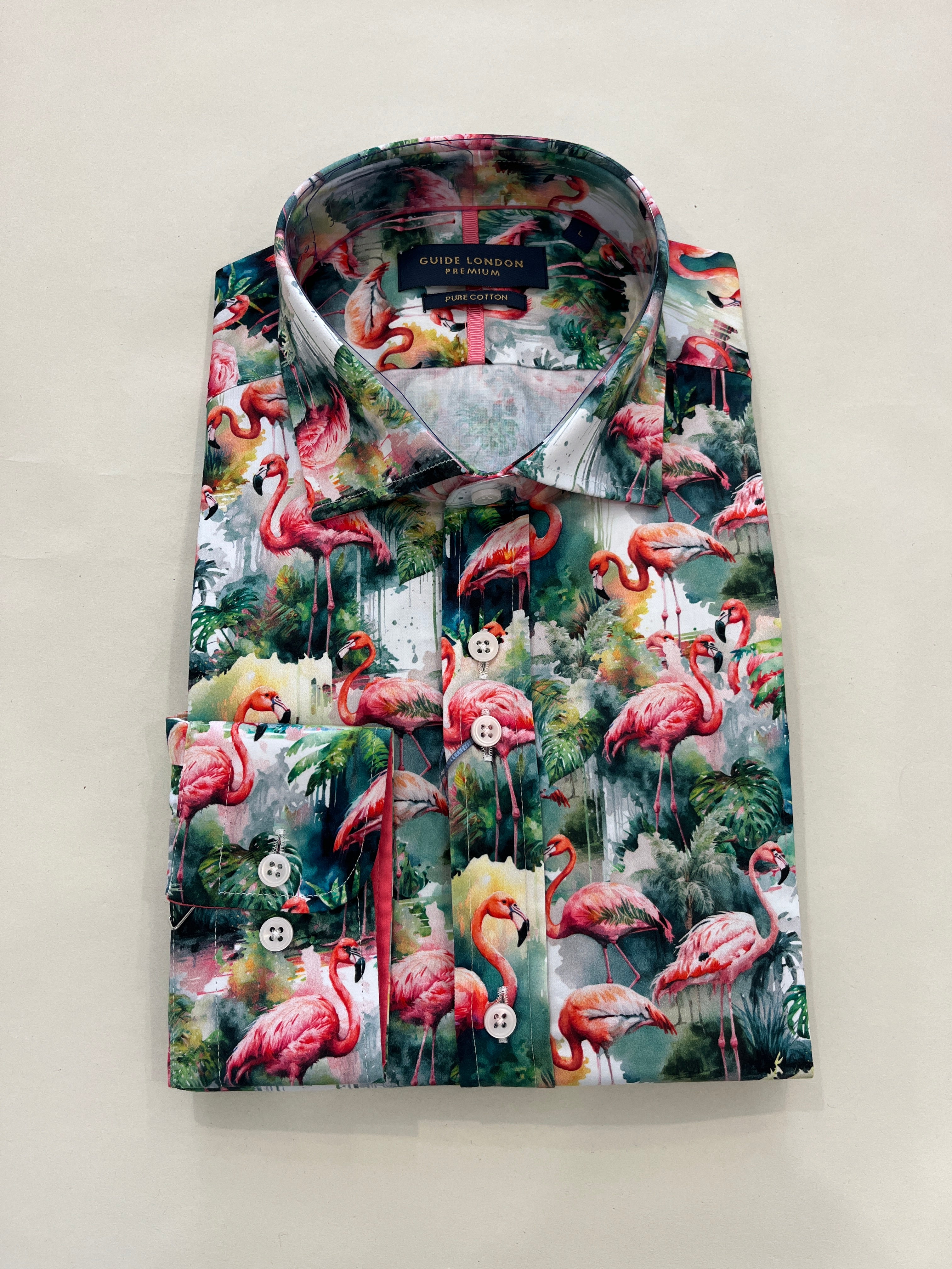 GUIDE LONDON FLAMINGO PRINT SHIRT