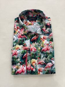 GUIDE LONDON FLAMINGO PRINT SHIRT