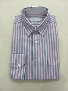DOUBLE TWO PINK AND BLUE STRIPED SHIRT