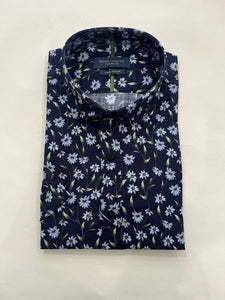 GUIDE LONDON DAISY SHORT SLEEVE NAVY SHIRT