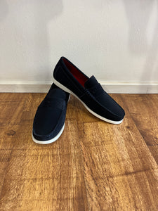 NAVY SUEDE DOUG FRONT LOAFERS