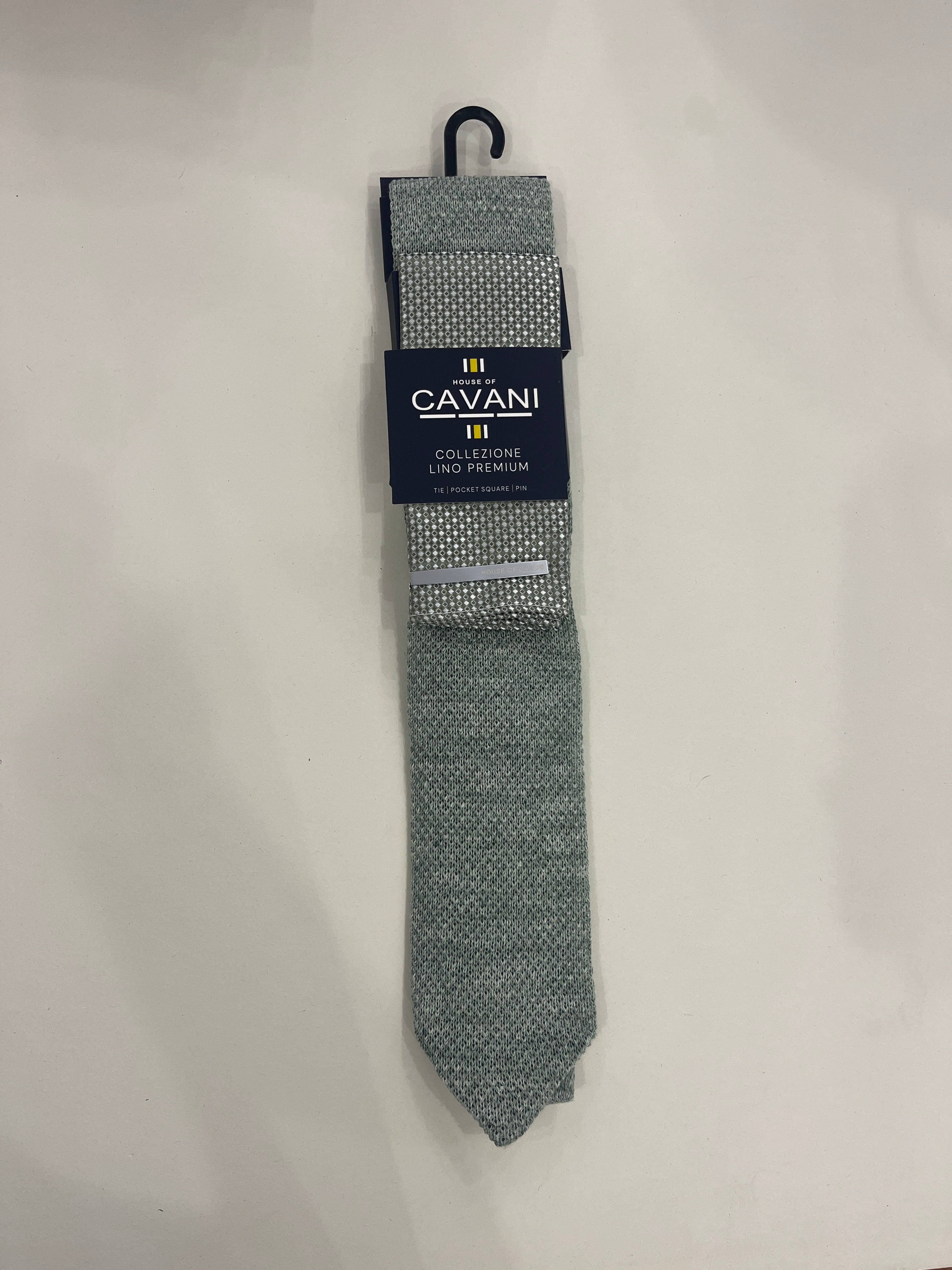 CAVANI WOVEN LINEN SAGE TIE