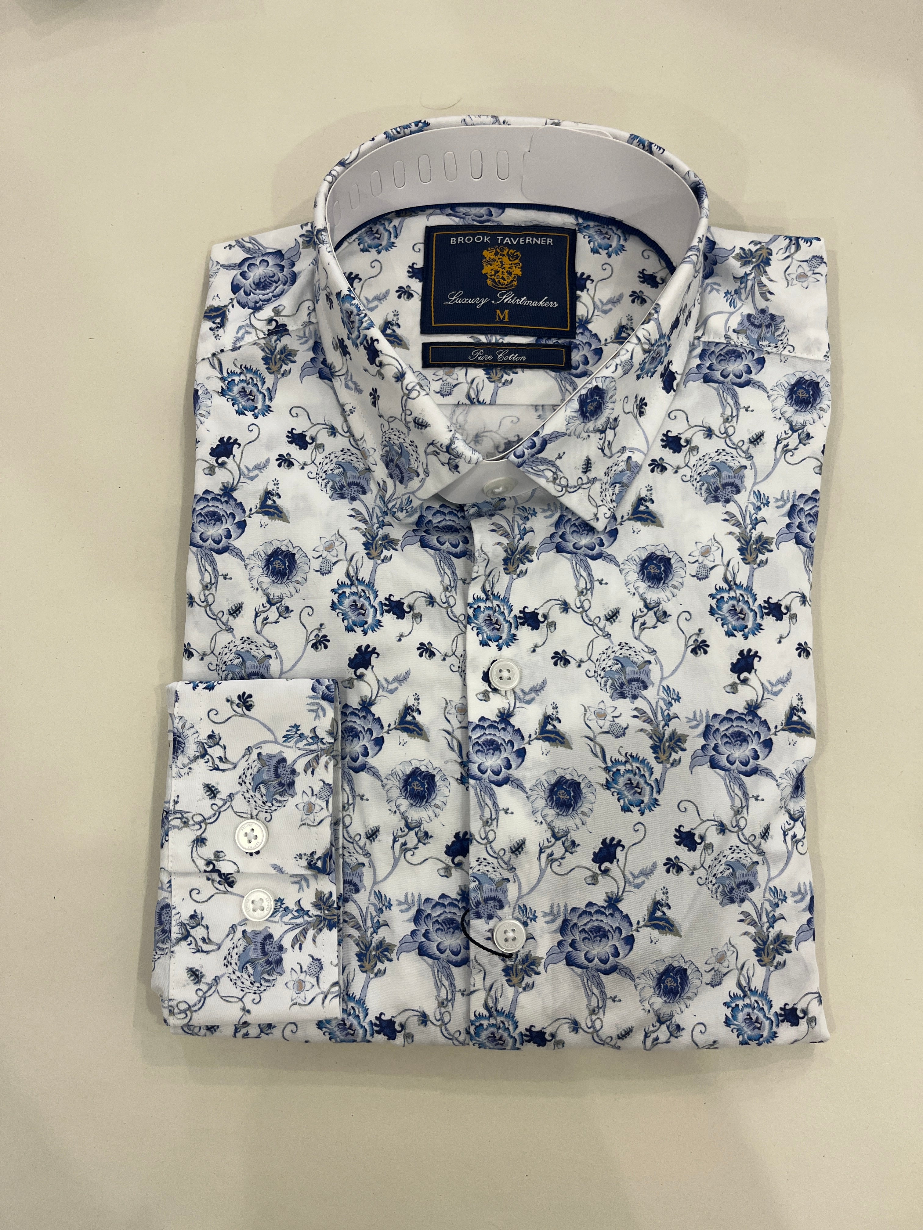 BROOK TAVERNER BLUE PEONY SHIRT