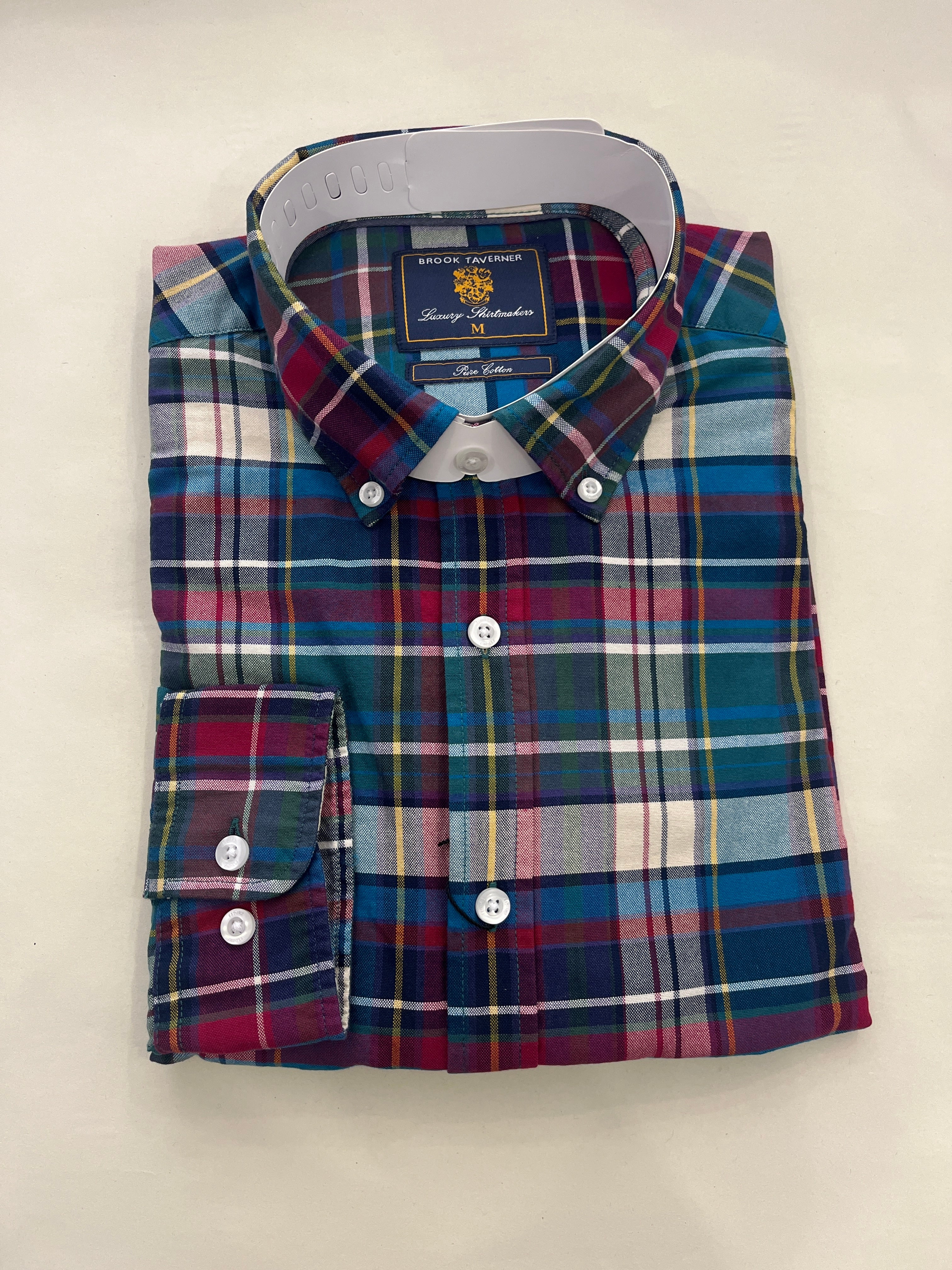BROOK TAVERNER BLUE CHECK OXFORD SHIRT