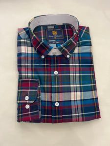 BROOK TAVERNER BLUE CHECK OXFORD SHIRT