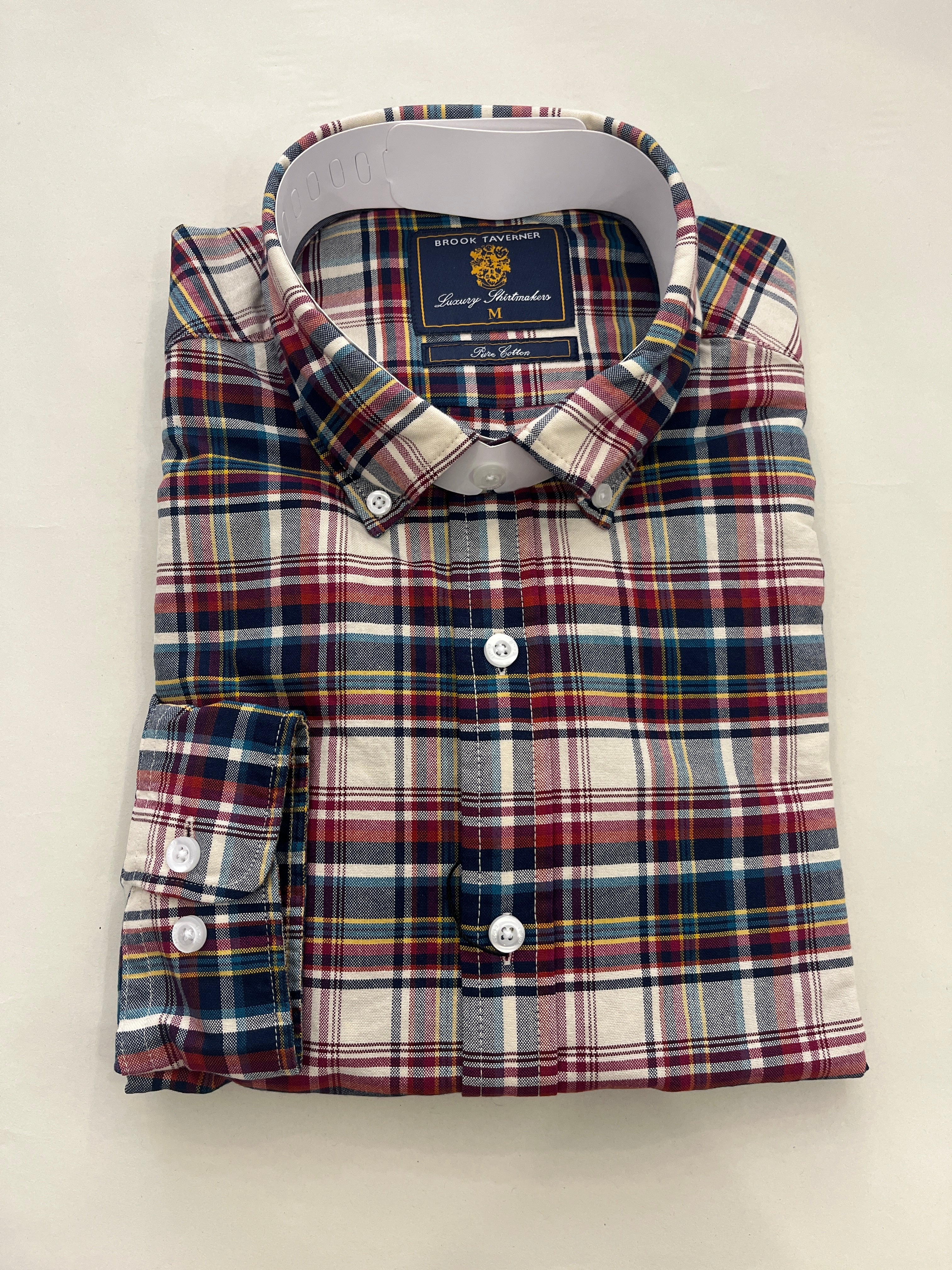 BROOK TAVERNER RED CHECK OXFORD SHIRT