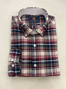 BROOK TAVERNER RED CHECK OXFORD SHIRT