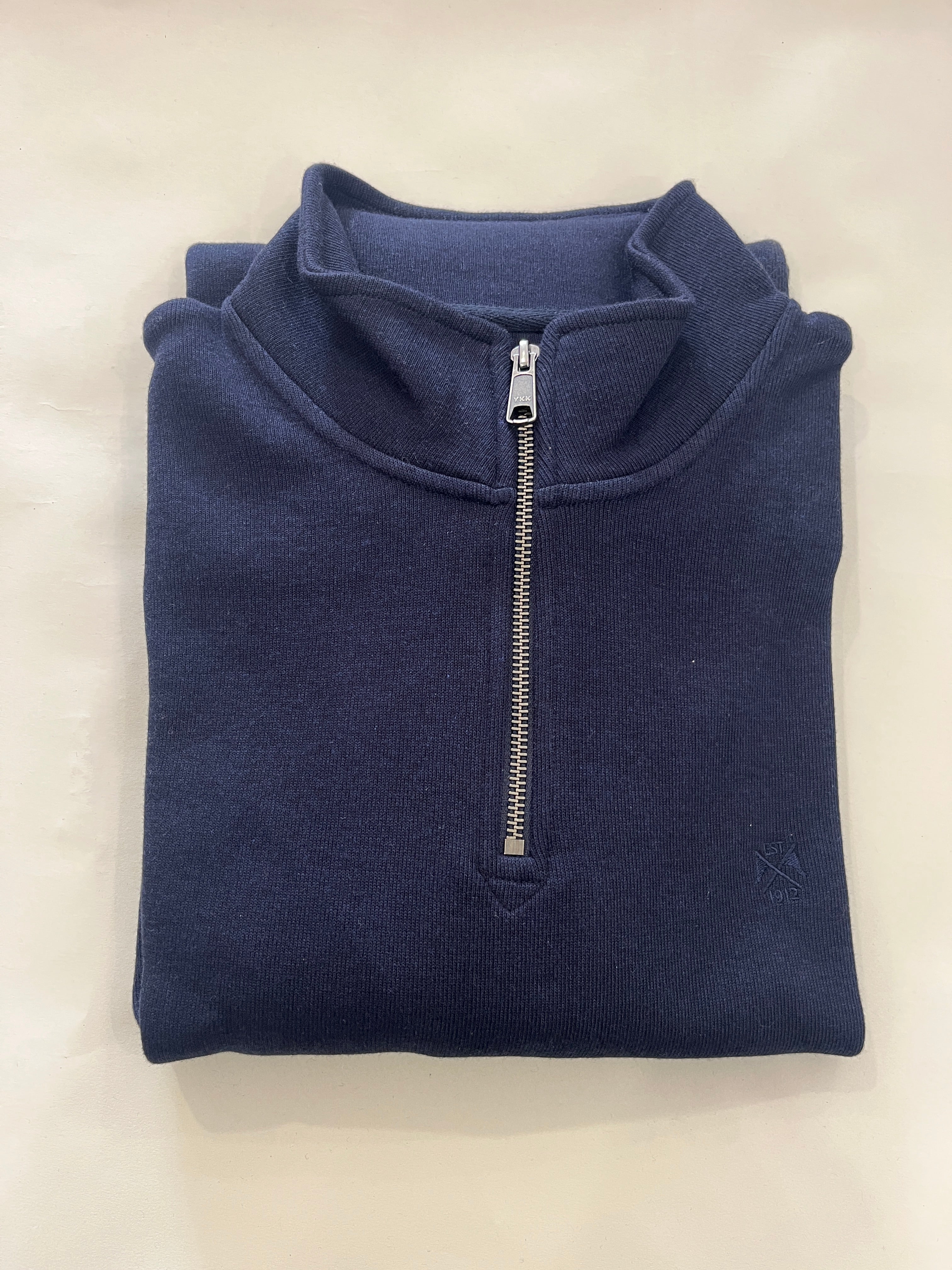 REDGRAVE NAVY BROOK TAVERNER ZIP NECK SWEATSHIRT