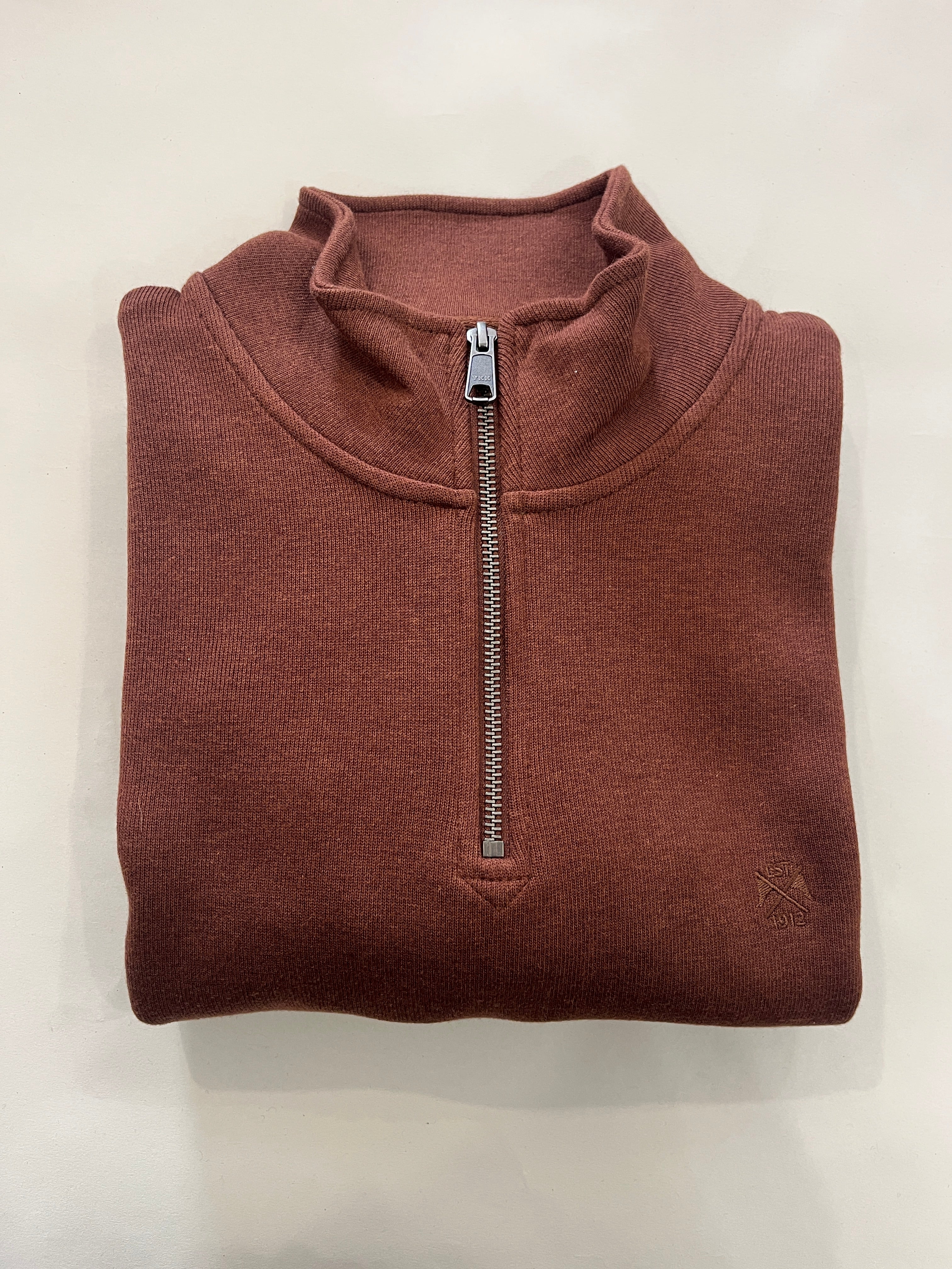 REDGRAVE RUST BROOK TAVERNER ZIP NECK SWEATSHIRT