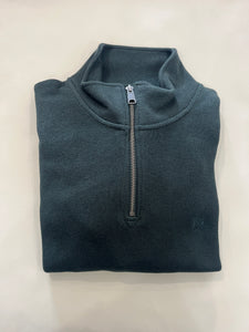 REDGRAVE DARK GREEN BROOK TAVERNER ZIP NECK SWEATSHIRT