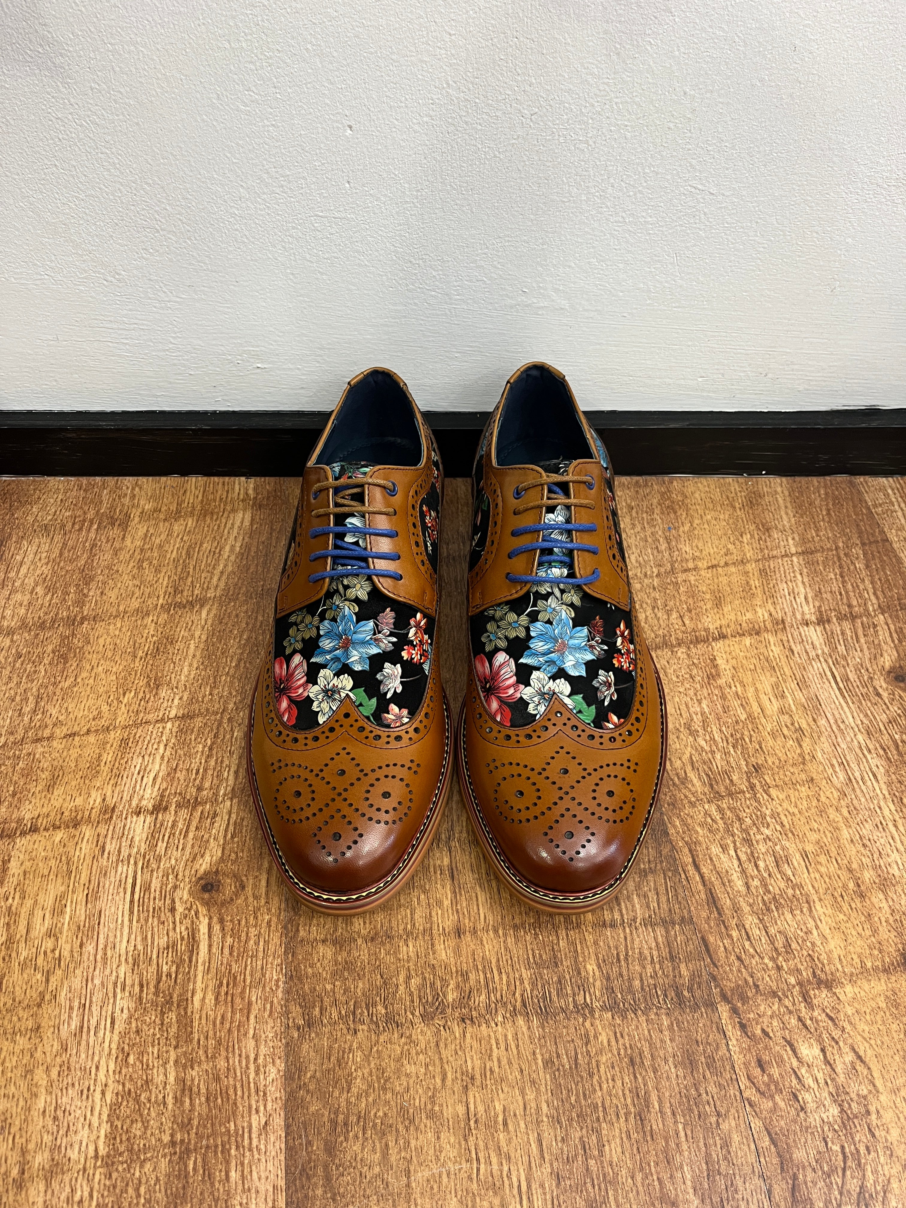 BROWN KYLO FLOWER JUSTIN REESS SHOES