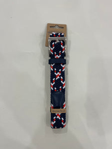 NAVY, WHITE AND RED MIX BRAID BELT FROM HERITAGE TRADITIONS