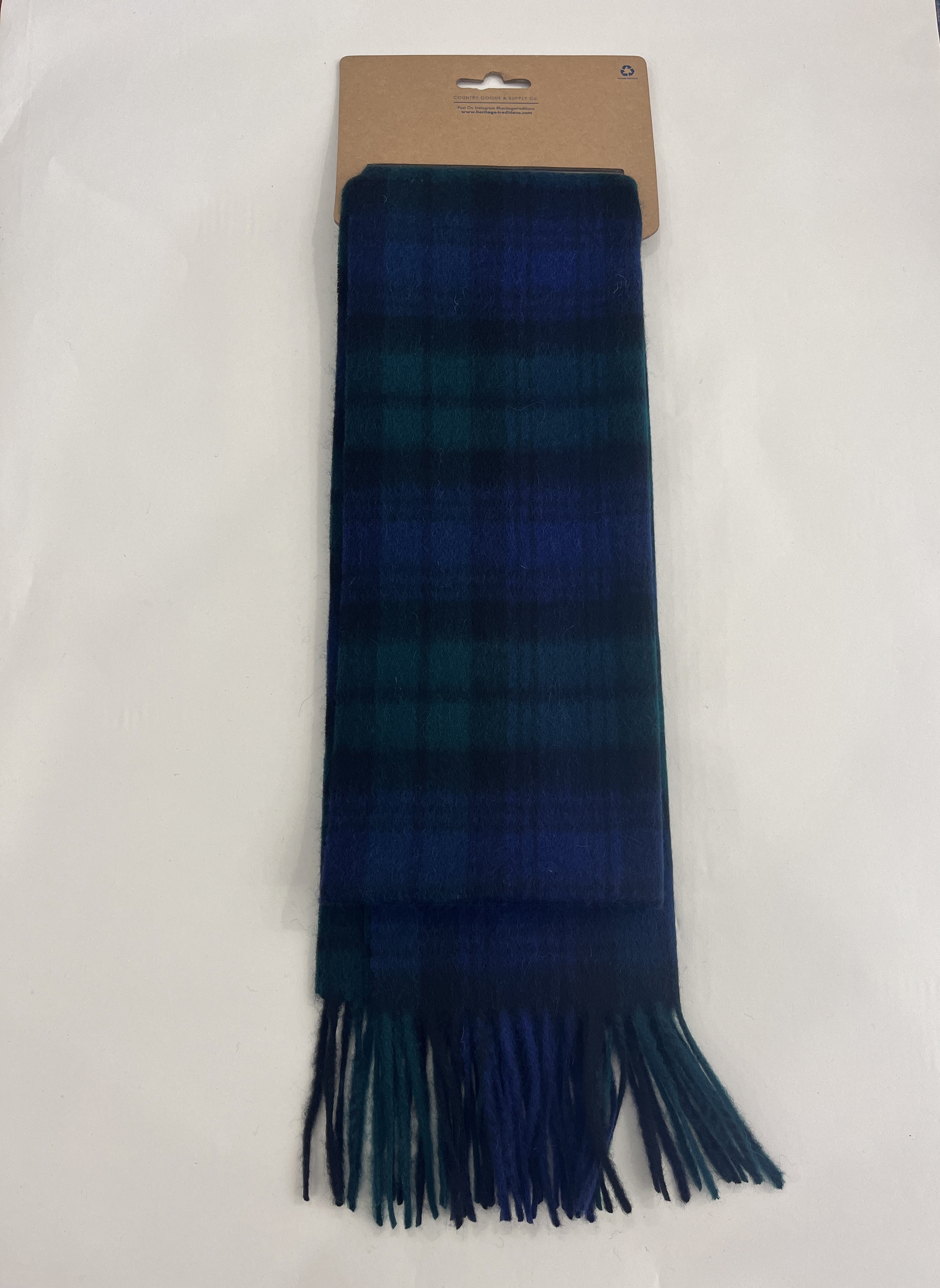 HERITAGE TRADITIONS BLUE AND GREEN TARTAN SCARF