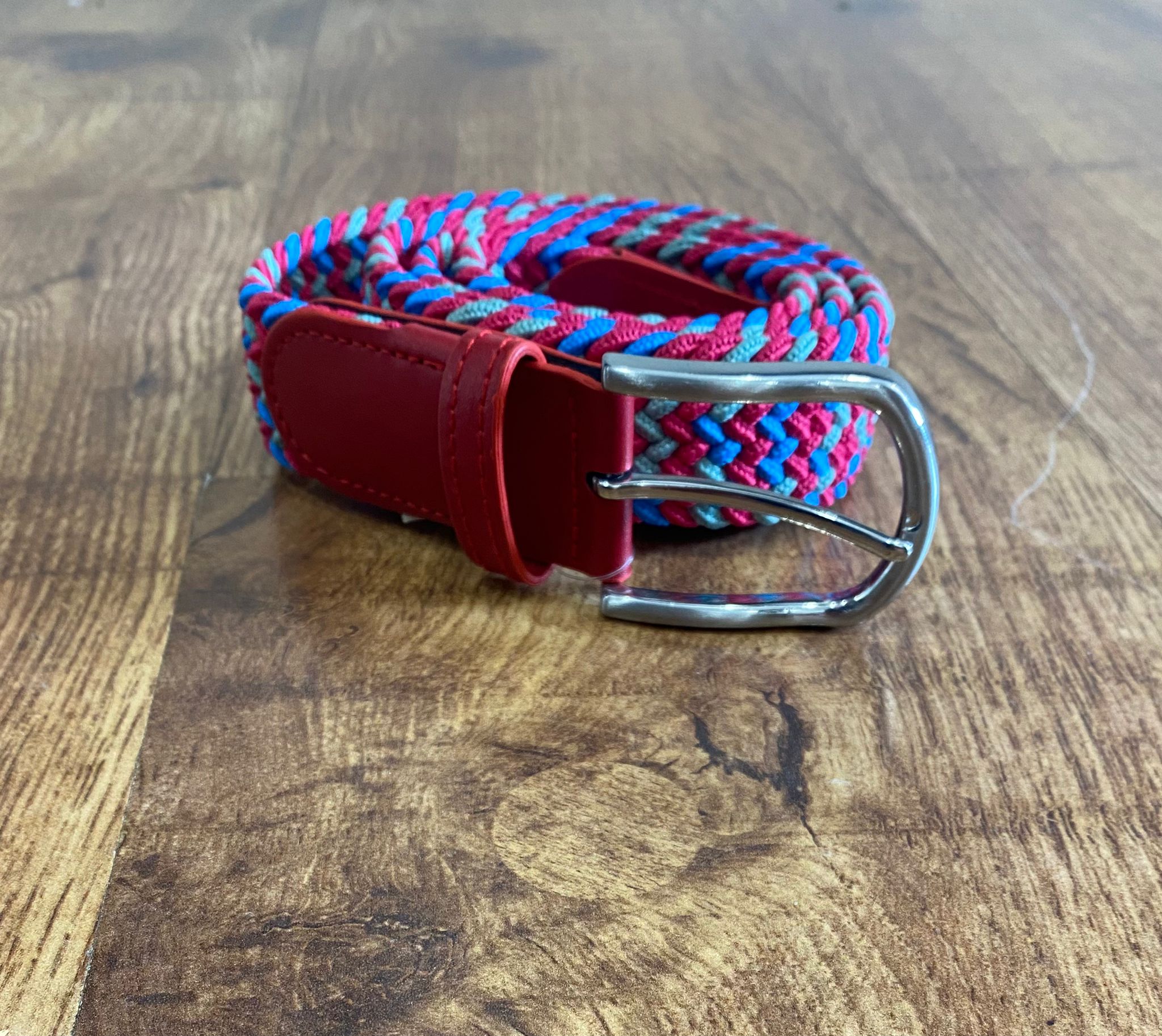 RED MIX WOVEN BELT FROM OXFORD LEATHER CRAFT