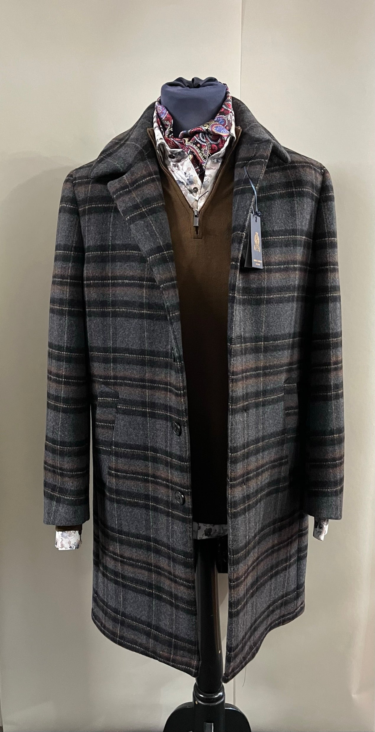 CHECKED GUIDE OVERCOAT
