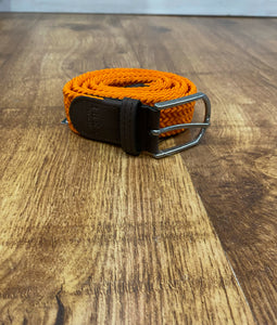 ORANGE WOVEN BELT FROM OXFORD LEATHER CRAFT